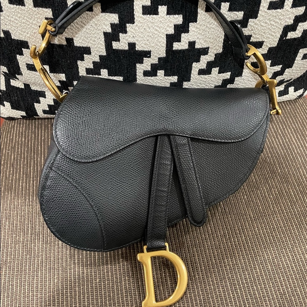 Christian Dior mini grained Saddlebag